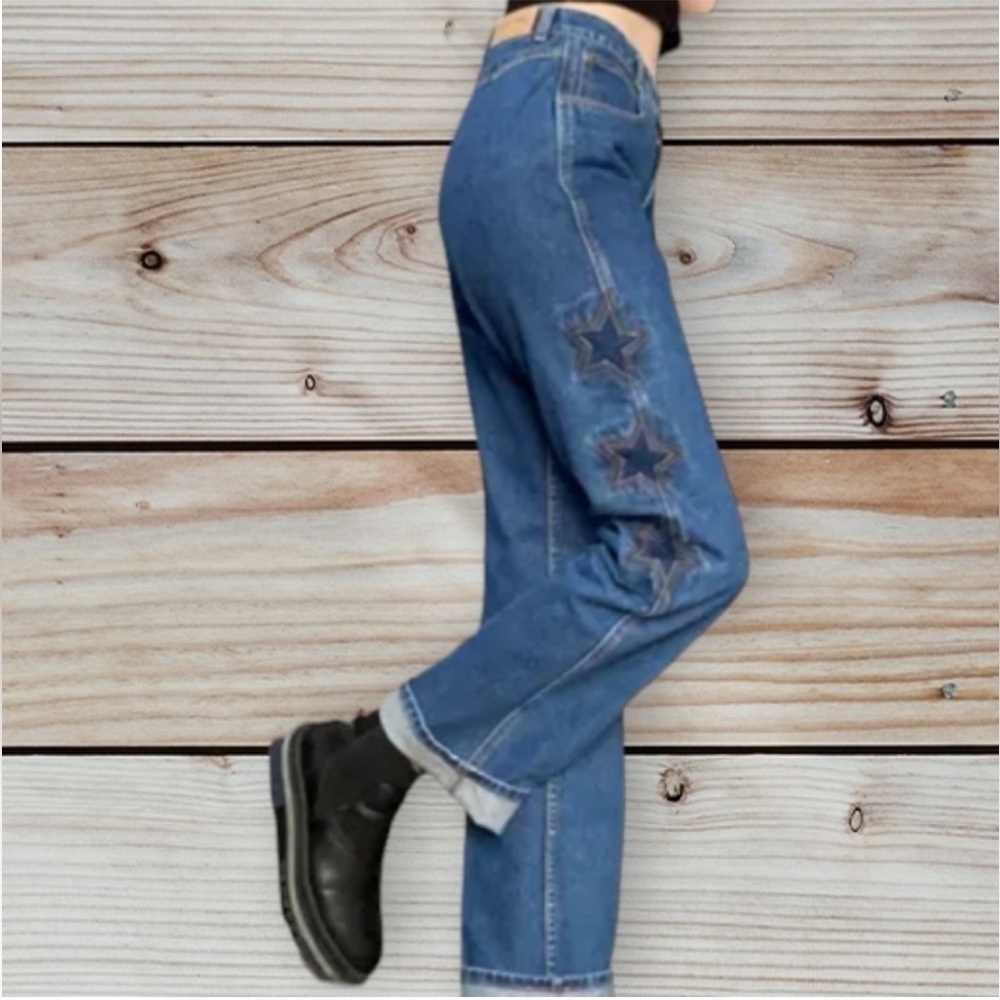 Lawman Legends Star intarsia Vintage Jeans, medium wash denim, size 13/14